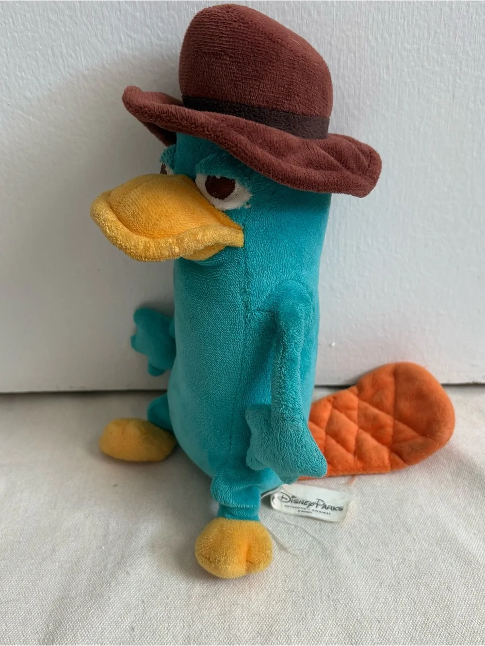 Disney Parks Phineas and Ferb Perry the Platypus Plush Stuffed Animal Brown Hat